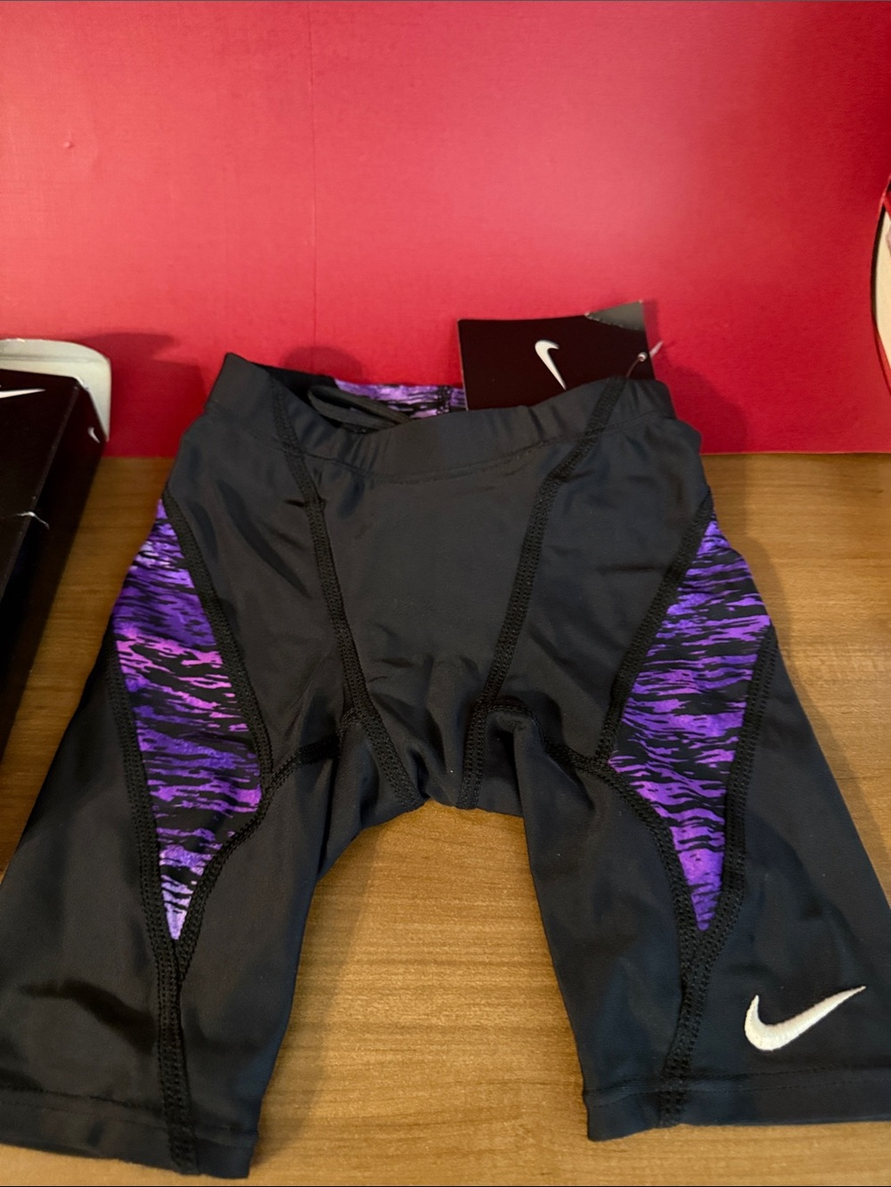 Nike Men’s Performance Swimwear Jammer Black Purple 22 NWT
